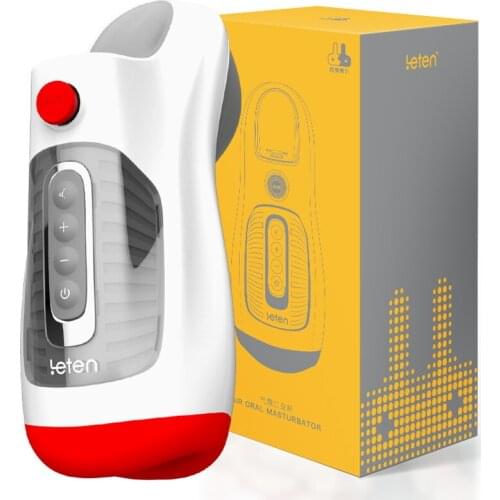 Leten 4D Real Oral Blowjob Male Masturbator Cup Deep Throat Air Control Vacuum Sucking Vibrating Sex Machine Sex Toys For Men