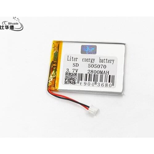 2.5 thread 3.7V 2800mAh 505070 Lithium Polymer Li-Po li ion Rechargeable Battery cells For Mp3 MP4 MP5 toy mobile bluetooth