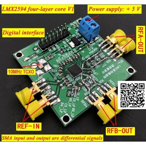 LMX2594 Frequency Synthesizer Development Board PLL Phase-locked Loop 10M-15GHz High-frequency Microwave Signal Source
