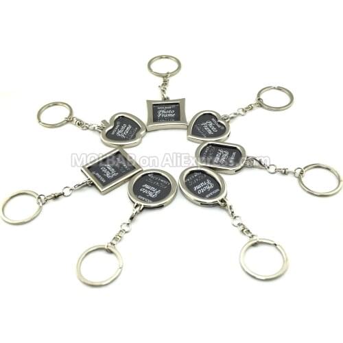 MOLBAB Metal Mini Photo Frame Key Ring Creative Picture Frame Keychains Gifts for Parents Friends Birthday Valentines Souvenir