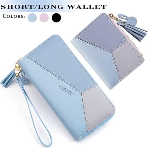 Fashion Wallets Zipper Coin Purse Lady Long Short Purses Handbags Women Clutch Cards Holder PU Leather Moneybag Billfold Wallet