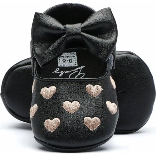 Toddler PU Leather Bow Shoes Love Baby Boy Girl Baby Moccasins Moccs Shoes Bow Fringe Soft Soled Non-slip Footwear Crib Shoes