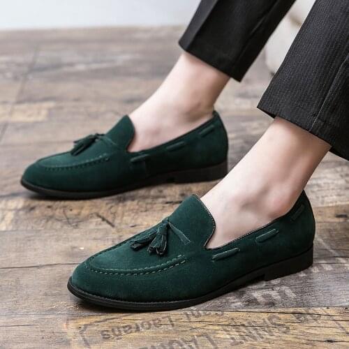 2021 Male Fashion Casual Comfortable Formal Loafers Men Shoes Leather Men Casual Tassel Loafers Black Male Driving Shoes
