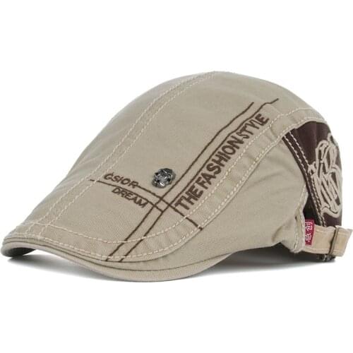 Spring and Summer Mens Beret Letter Embroidery Outdoor Travel Leisure Wild Sun Hat Fashion Avant-garde Hat