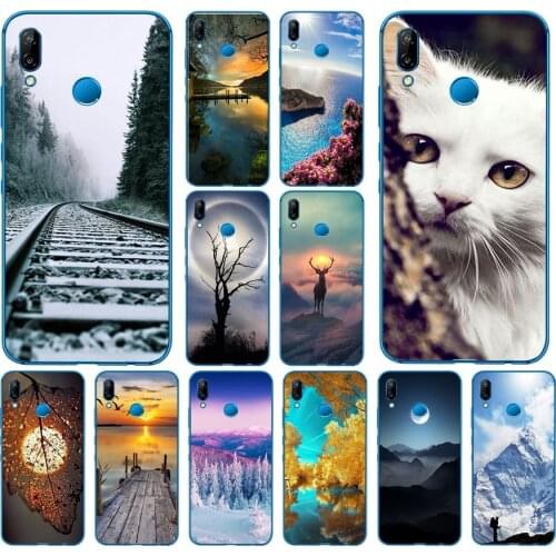 Mountains Bamboo Sea Deer Cat Nature View Soft Silicone Cover for Huawei P9 P10 P20 P30 Lite mate 10 20 PRO lite p smart 2019
