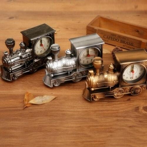 Desk Watch Fashion Personality Home Gifts Retro Locomotive Plastic Model Children Student Nostalgia