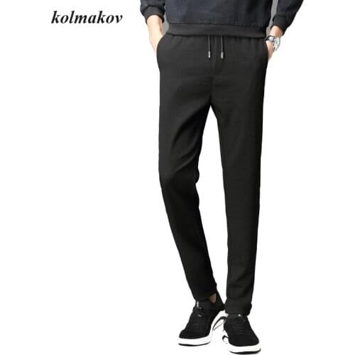 2020 New Arrival Style Men Leisure Pants Fashion Casual Solid Pencil Pamts Mens Slim Elastic Waist Trousers Size M-4XL