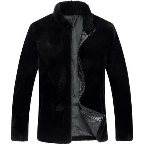 New High Quality Super Large Wool Winter Full Thick Loose Casual Mandarin Collar Luxury Coat Men Genuine Leather l-10XL