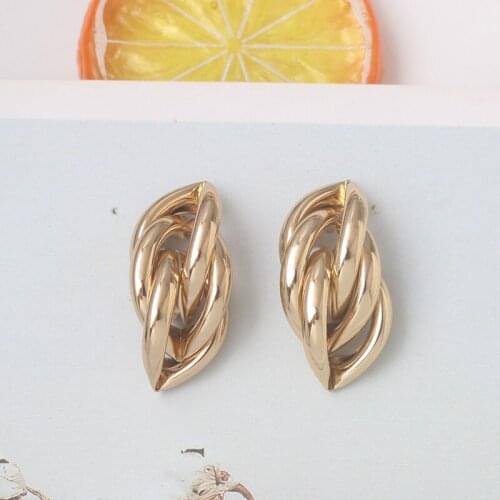 New Fashion Earrings European Trendy Hipster Geometric Shape Earring Creative Knot Folding Metal Earrings brincos 2019 New
