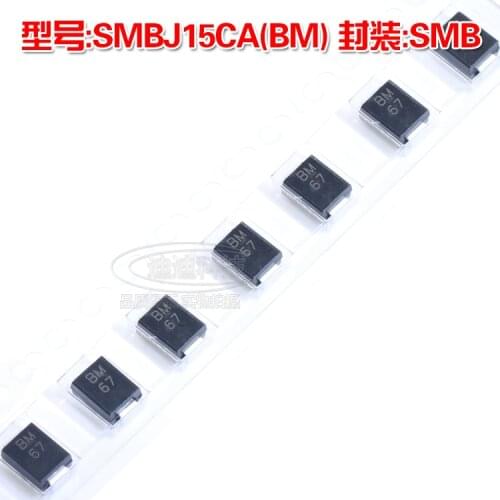 New SMBJ15CA SMB Silkscreen BM TVS Transient Diode 15V 600W SMD
