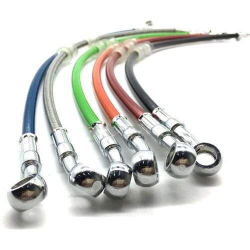 Motorcycle Dirt Bike Braided Brake Hose Line Steel Brake cable Hydraulic Banjo pipe 400mm-1500mm for motorcycle Universal Racing