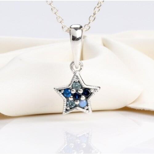 Bewill S925 Sterling Silver Diamond Star Pendant, All-match Silver Jewelry New Bright Star Pendant