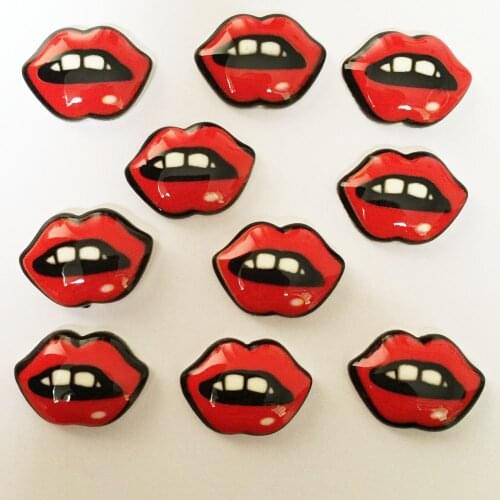 Resin Kawaii Colorful Mini Flaming Lip Flatback Cabochon Figurine Stone 20PCS Scrapbook DIY Decor Home Crafts OK115