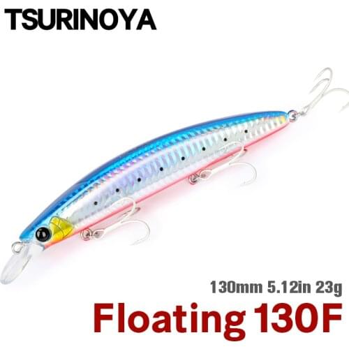 TSURINOYA 130F Floating Minnow Fishing Large Lure 130mm 23g TWINKLE DW111 Long Casting Sea Bass Flounder Artificial Hard Bait