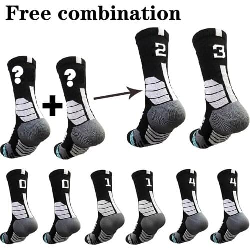 Professional basketball socks With Number Thermal Winter Thick Compression Ski Tubing Outdoor sports Fitness Sweat Towel Sock