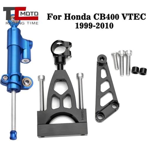 Adjustable Steering Damper Stabilizer Linear with Bracket Full Set For HONDA CB400 VTEC 1999-2010 Moto Steer Support