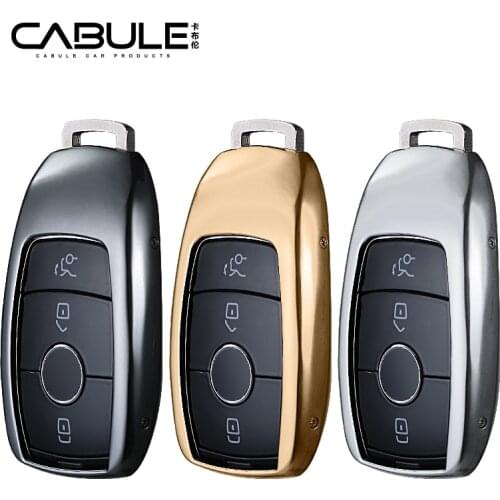 1 Set Luxury Aluminum Alloy Key Shell + Key Chain Protective Case Cover Skin For Mercedes Benz NEW E-Class E200L E300L Car Gifts