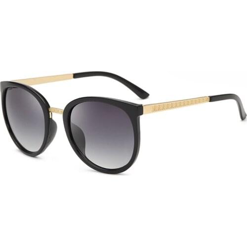 Large frame round ultra metal leg anti ultraviolet sunglasses for men and women