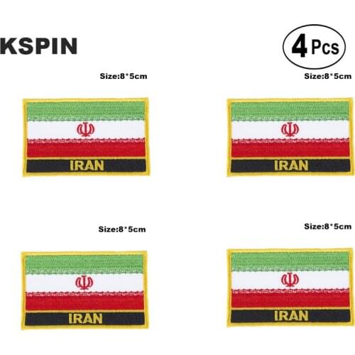 Iran Rectangular Shape Flag Iron on Saw on Patches Embroidered Flag Patches National Flag Patches for Clothing