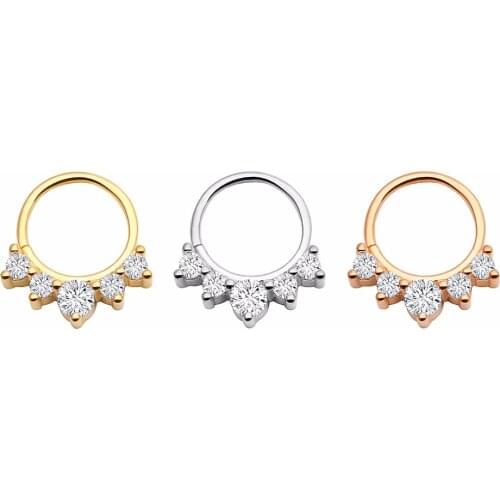 10pcs Body Jewelry Piercing 5CZ Lip Labret Ring Ear Helix Daith Cartilage Tragus Earring Nose Septum Ring Bend Shine 18gX8mm NEW