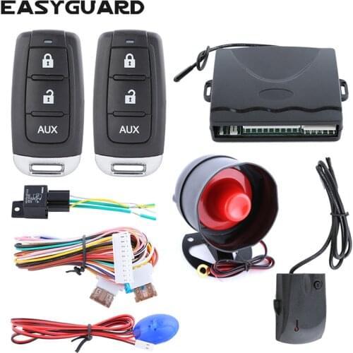 Universal car alarm system with keyless entry central door locking remote lock unlock remote trunk release