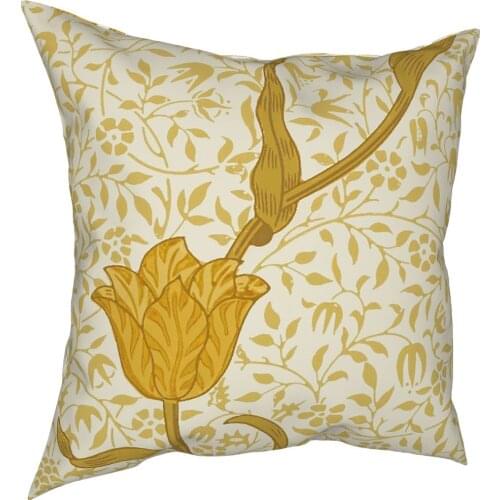 William Morris Garden Tulip Pillowcase Home Decor Floral Victorian Flowers Cushion Cover Throw Pillow for Sofa Polyester