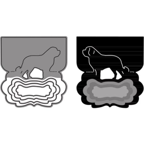 Cutting Dies Cute Animals Standing Dog Irregular Shape Rectangle For DIY Scrapbooking Embossing Album Paper Cards Dies 2021 New