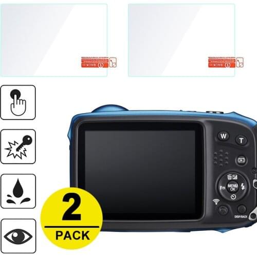 2x Tempered Glass Screen Protector for Fujifilm FinePix XP140 XP130 XP120 XP90 instax SQUARE SQ20 mini LiPlay Digital Camera