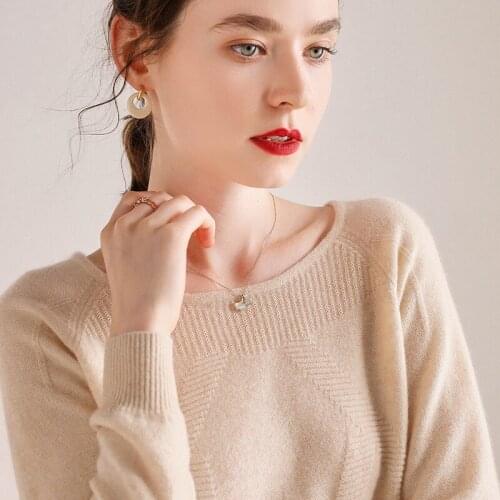 High Quality 100% Pure Wool Autumn Winter European Style Women Fashion Sweater Knitted Pullovers Female O-neck Solid Warm Jumper