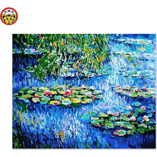 Painting by numbers art paint by number Monet water lily a famous painting of its own color DIY handwork