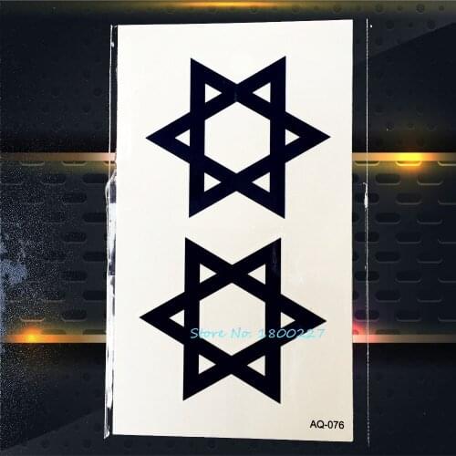 1PC Hexagon Temporary Tattoo Stickers For Women Men PAQ-076 Fake Black Tattoo Paste Fashion Design on Body Art Arm Tatoo