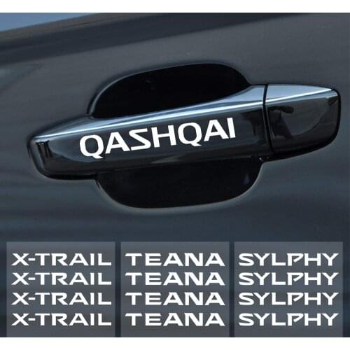 4PCS Auto Door Handle Decor Stickers for Nissan Nismo Tiida Teana Juke X-trail Qashqai Leaf Sentra NOTE Maxima Murano Altima etc
