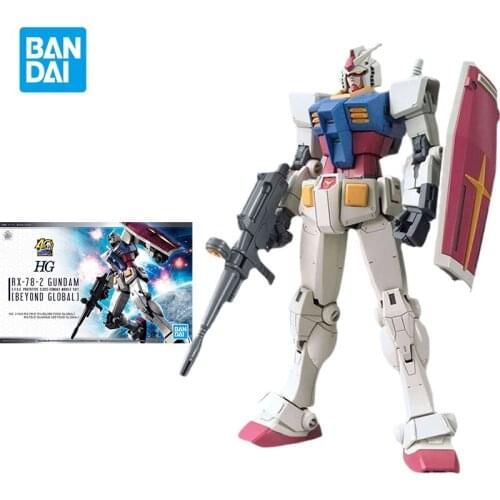 Bandai Gundam Model Kit Assemble Figure HG 1/144 NT RX-78-2 BEYOND GLOBAL Anime Action Dolls Collectibles Childrens Toys