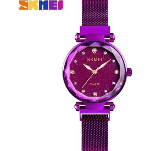 SKMEI Elegant Women Watch Fashion Waterproof Quartz Wrist Watch Ladies Stainless Steel Women Timepiece Watch reloj mujer Q022