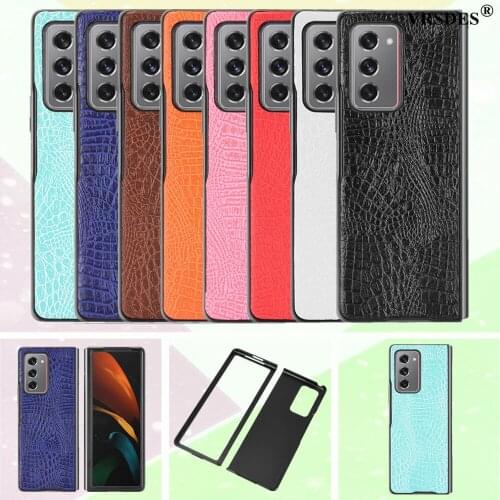 For Samsung Galaxy Z Fold 2 Z Flip Case Luxury Crocodile Skin PU Leather Hard Back Cover Case For Samsung Z Fold2 Fold W20 Funda