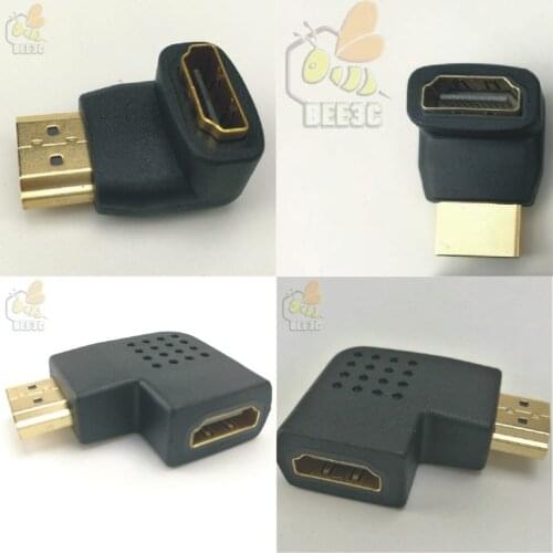 HDMI female to HDMi male A/A F/M 90 degree curved bend angle head 270 degrees angle PLUG for 1080P HDTV hdmi adapter 100 pcs