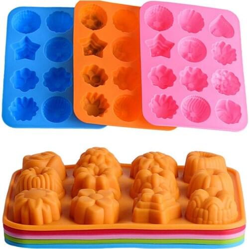 Kitchen Tools 1pcs Cake Baking Mould Flower Shaped Silicone Mould DIY Handmade Candle Soap Moulds Mold Cake Baking Soap Molds
