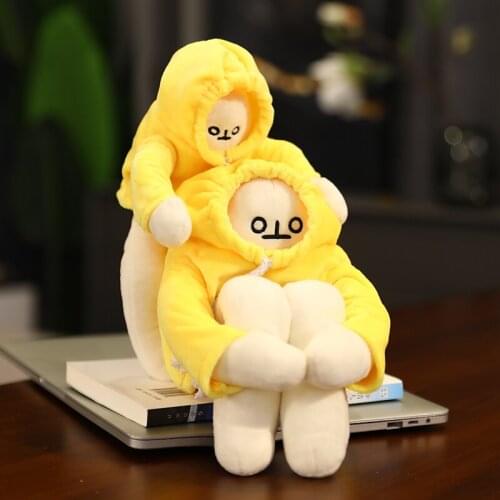 18/65cm WOONGJANG Kawaii Doll Yellow Banana Man Plush Toy Korea Popular Anime Appease Dolls Birthday Gifts for Children Baby
