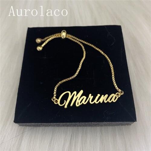 AurolaCo Fashion Trend Custom Name Bracelet Personaliry Custom Baby Name Bracelet Jewelry Birthday Gift
