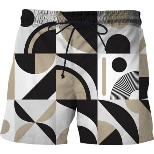 2021 New Men Summer Geometry 3D Print Plunge Swim Casual Holiday Swimming Beach Shorts mens clothing board shorts Men clothing