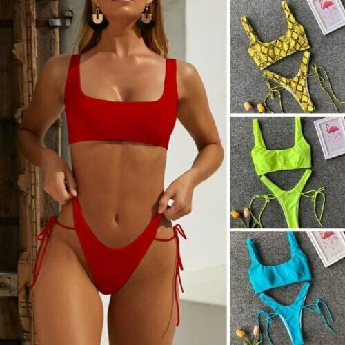 2021 New Women Push-up Padded Bra Bandage Bikini Set Summer Sexy Ladies Swimwear e Swimsuit Bathing Suit