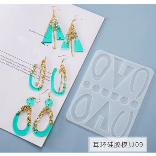 New transparent silicone mold resin geometric Irregular earrings Charms pendant Mold epoxy resin molds for jewelry