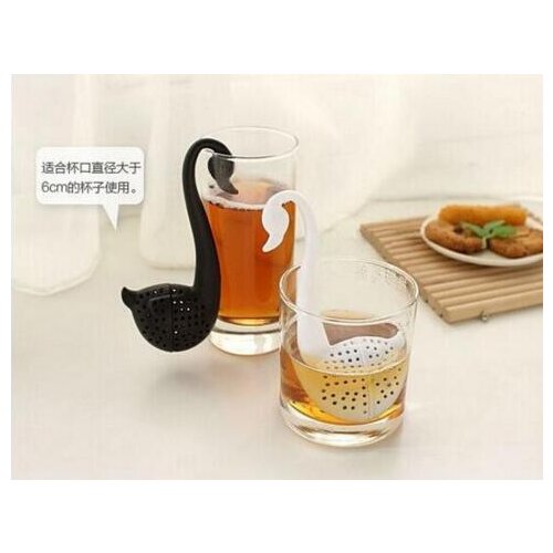 Party Favors High quality 2015 Hot Sale Swan Spoon Tea Strainer Infuser Teaspoon Filter Silicon Creative Kitchen MOQ 100pcs
