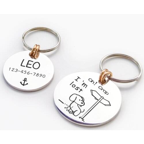 Personalized Funny Dog Tags Engraved MW003 For Collar Accessories Puppy Stainless Steel Nameplate Chihuahua German Shepherd