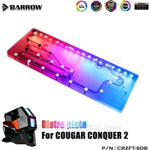 Barrow Distro plate for COUGAR CONQUER 2 Dynamic Chassis, Waterway Board Deflector Water Cooling 5V/3PIN MB SYNC CRZFT-SDB