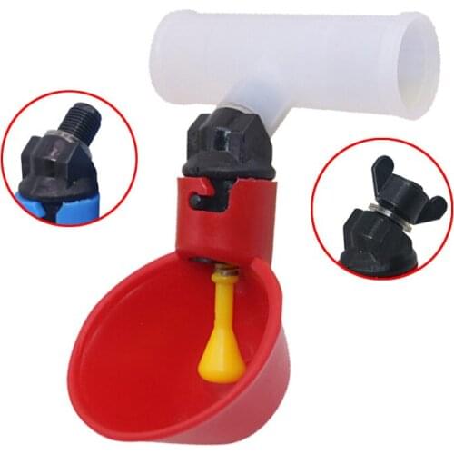 50Pcs Poultry Drinker Chicken Waterer Automatic Quail Drinker Bowl Straight Pipe With Yellow Nipple Farm Multiple Collocations