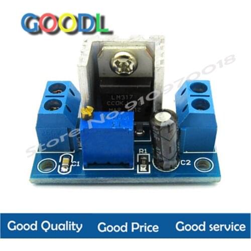 LM317-Convertidor de DC-DC Módulo de placa de circuito reductor regulador lineal LM317, regulador de tensión regulable, fuente d