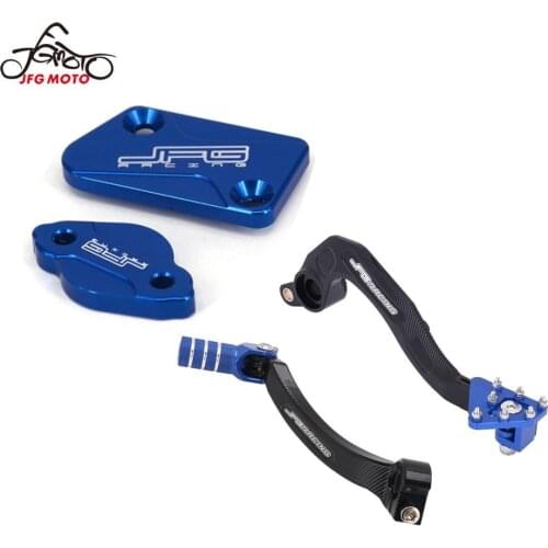 Motorcycle CNC Shifter Shift Pedal Lever Front Rear Brake Reservoir Fluid Cap Foot Brake Lever Pedal For YZ250F 2014-2016