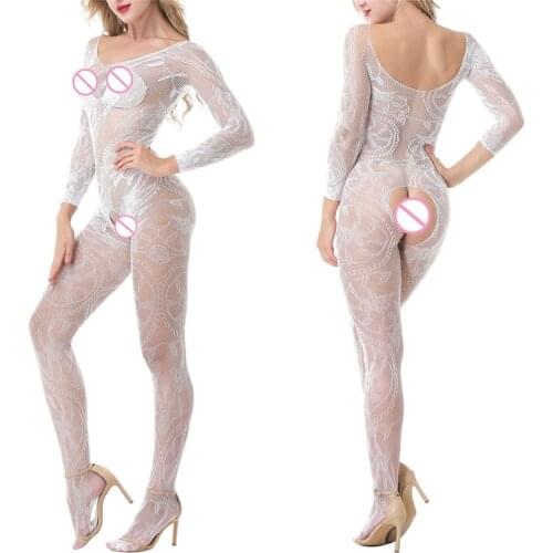 Sexy Lingerie Nightwear Open Crotch Fishnet Body Stocking Bodysuit Underwear Net Women Sex Products Costumes Hot Erotic