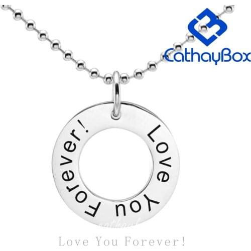 Silver Color Gold Rose Gold Tone Personalized Stainless Steel Engrave Name Round Donut Washer Blank Dog Tag Pendant Necklace 02